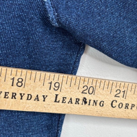 OOBE Shawl Collar Cardigan Sweater S Elbow Patch Indigo Academia Made in Canada - Picture 9 of 11